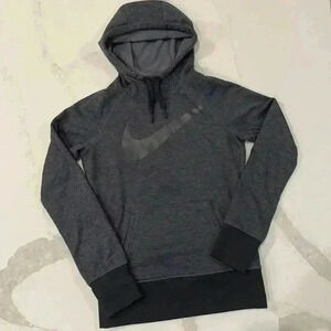 Nike Therma-Fit Big Swoosh Hoodie Grey Scuba Sweatshirt Women’s XS Athleisure
